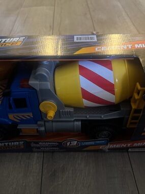 Kids Cement Mixer Toy Truck - Yellow and Blue by